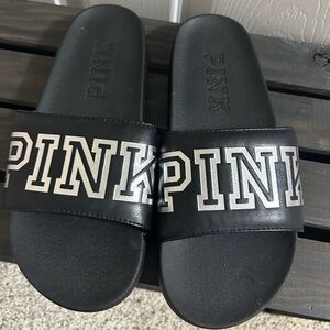 Victoria’s Secret Pink Single Strap Logo Slides Size 7